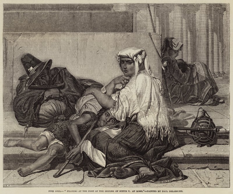 Pèlerins au pied de l