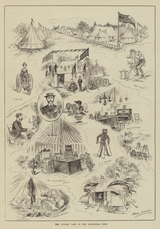 Le camp de cyclisme au parc Alexandra - Horace Morehen