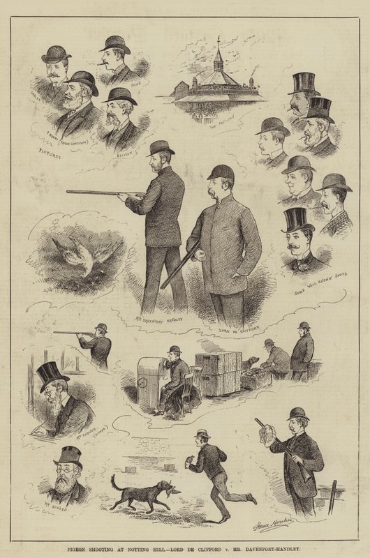 Tir aux pigeons à Notting Hill, Lord de Clifford contre M. Davenport-Handley - Horace Morehen