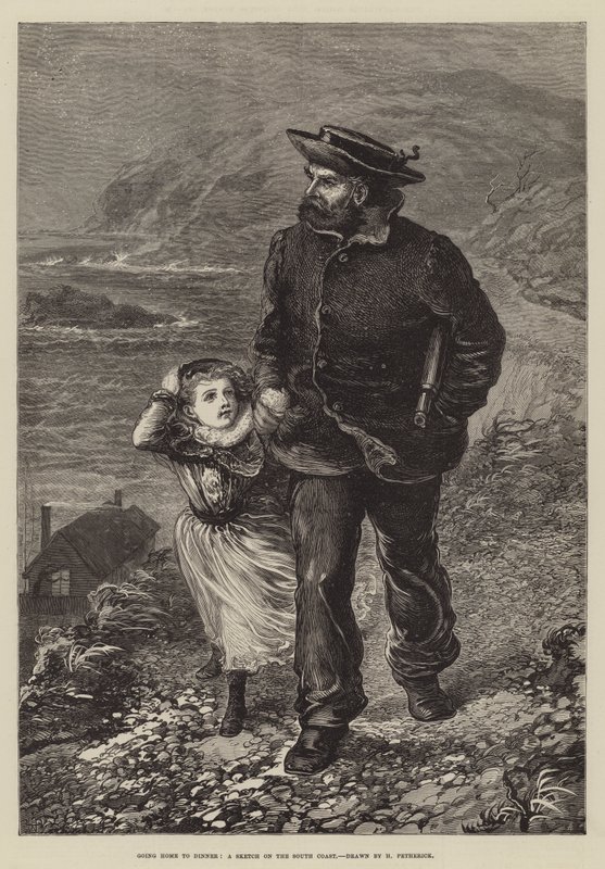Rentrer à la maison pour dîner, une esquisse sur la côte sud - Horace Petherick