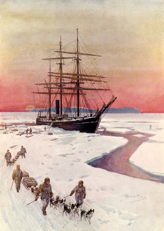 Déchargement du "Terra Nova" dans le détroit de McMurdo - Howard Davie