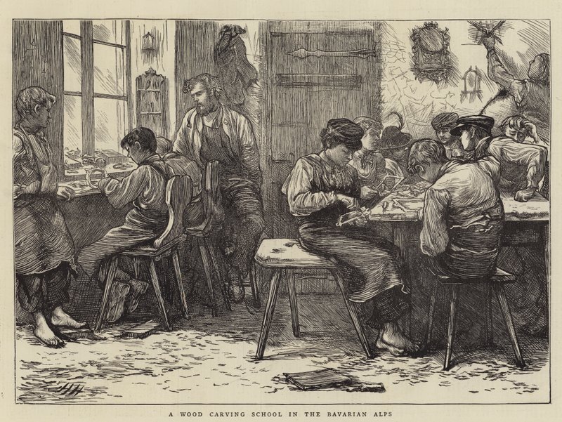 Une école de sculpture sur bois dans les Alpes bavaroises - Hubert von Herkomer