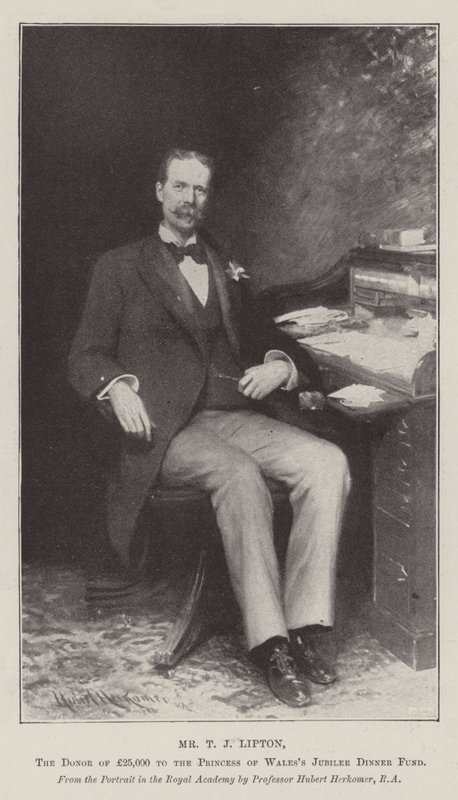 M. T. J. Lipton, le donateur de 25 000 £ au fonds du dîner du jubilé de la princesse de Galles - Hubert von Herkomer