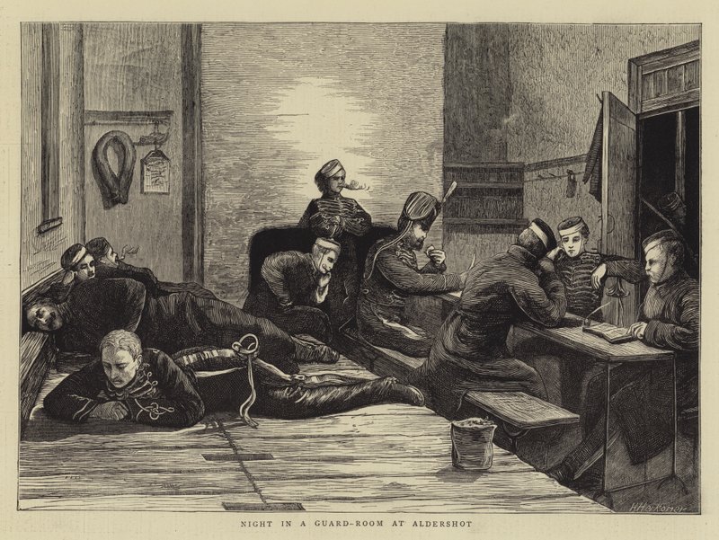 Nuit dans une salle de garde à Aldershot - Hubert von Herkomer