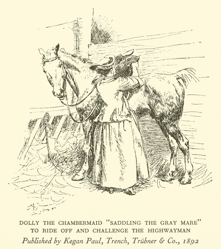 Dolly la femme de chambre "Sellant la jument grise", pour partir et défier le bandit de grand chemin - Hugh Thomson