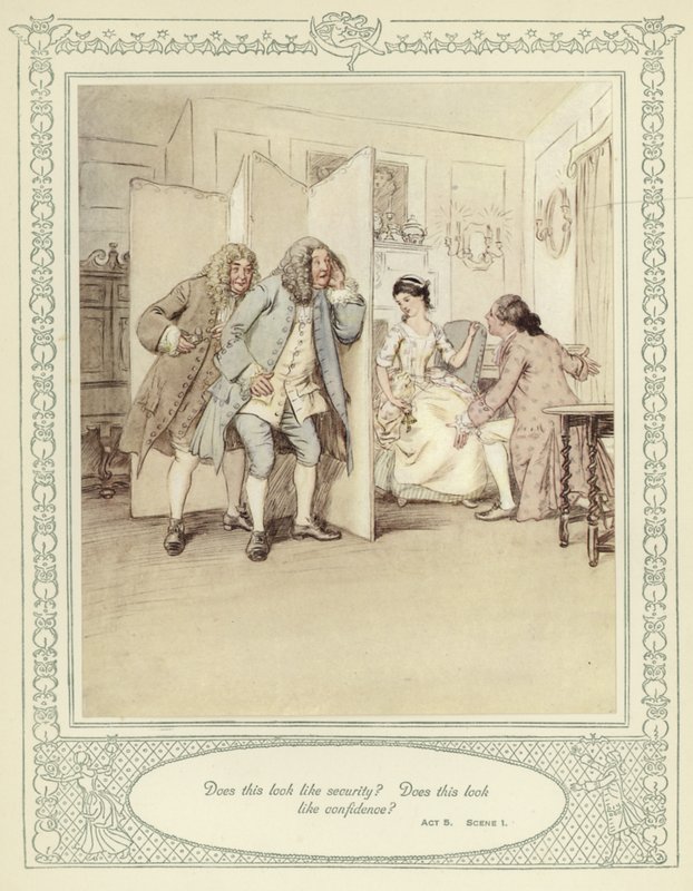 Illustration pour She Stoops to Conquer de Goldsmith - Hugh Thomson