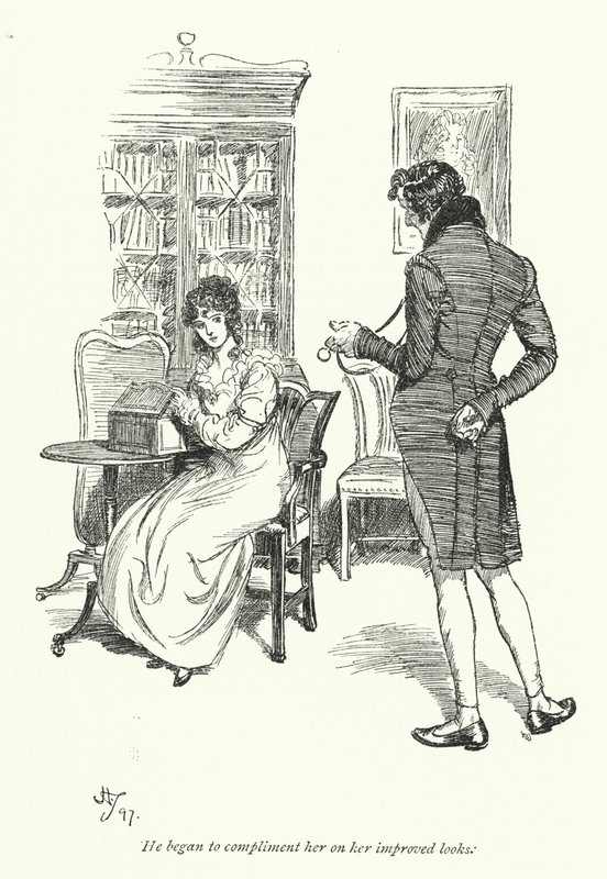 Illustration pour Persuasion de Jane Austen (lithographie) - Hugh Thomson