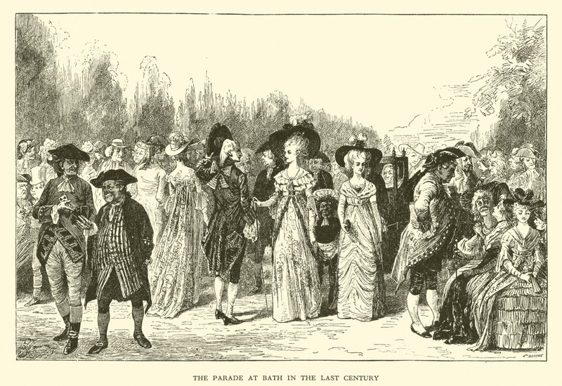 La Parade à Bath au Siècle Dernier (gravure) - Hugh Thomson