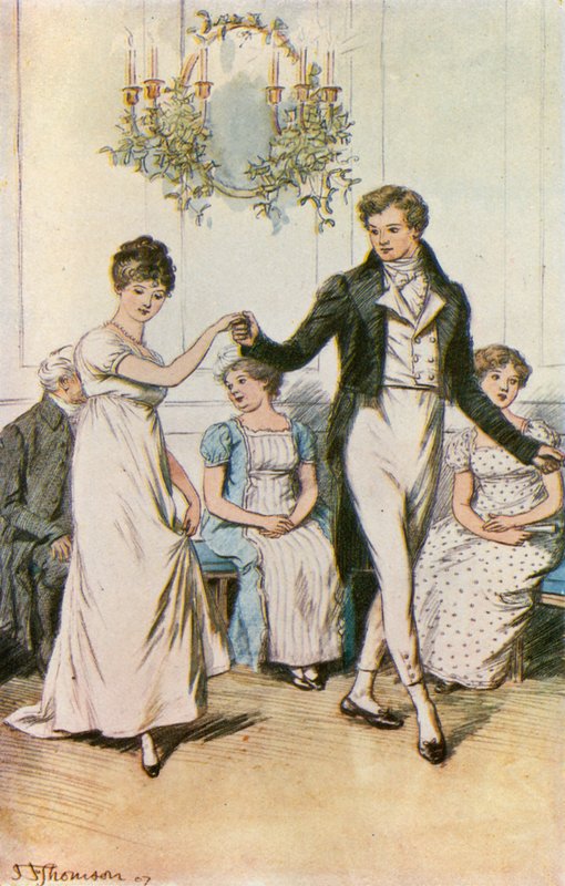 Le jeune écuyer menant Mlle Nancy pour les partenaires - Hugh Thomson