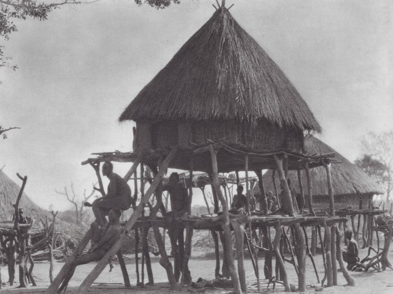 Afrique : Habitations sur pilotis du Djur oriental - Hugo Adolf Bernatzik