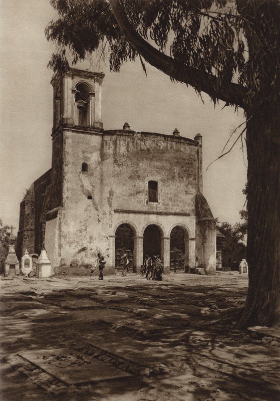 Mexique : Amecameca, Chapelle "Guadalupe" sur le Mont Sacré (photo n/b) - Hugo Brehme