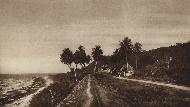 Mexique : Campeche, Calle por Lerma (photo n/b) - Hugo Brehme