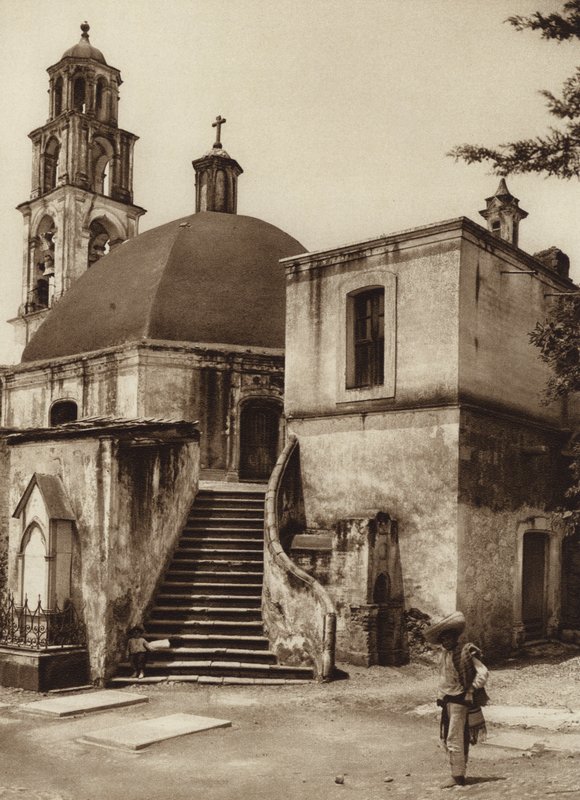 Mexique : Chapelle du Mont Sacré, Amecameca (photo n/b) - Hugo Brehme