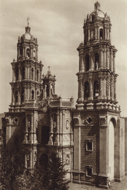 Mexique : San Luis de Potosi, La Catedral (photo n/b) - Hugo Brehme