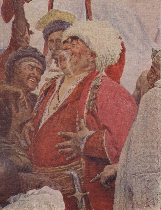 Détail de la peinture La Réponse des Cosaques zaporogues au sultan Mehmet IV, 1891 - Ilya Efimovich Repin