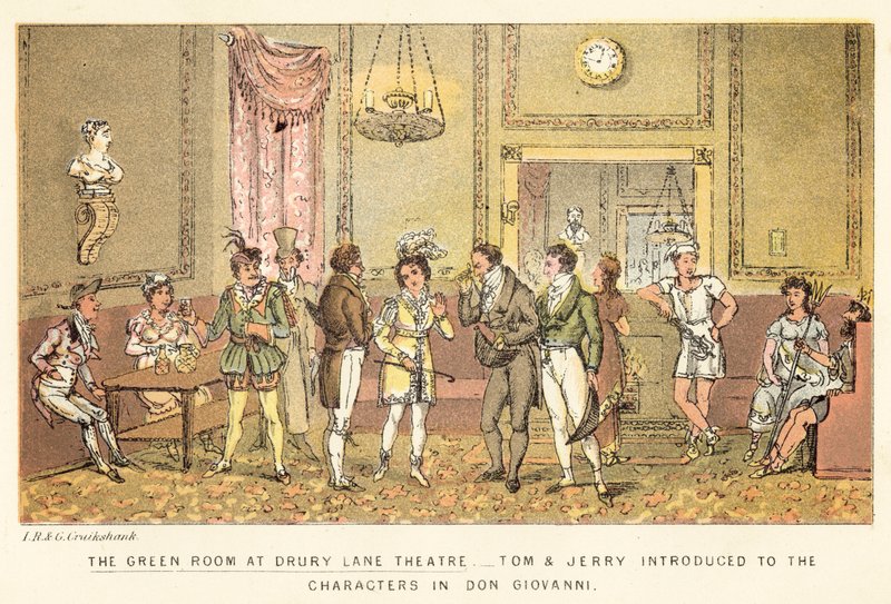 La Salle Verte au Théâtre de Drury Lane - Isaac, Robert and George Cruikshank