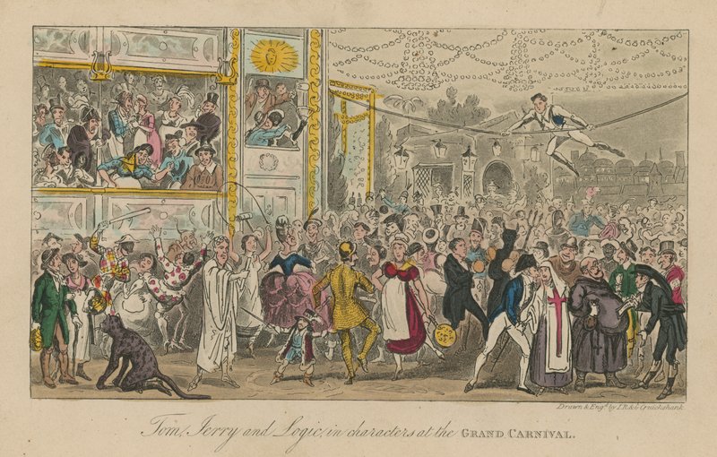 Tom Jerry et Logic en personnages au grand carnaval - Isaac, Robert and George Cruikshank