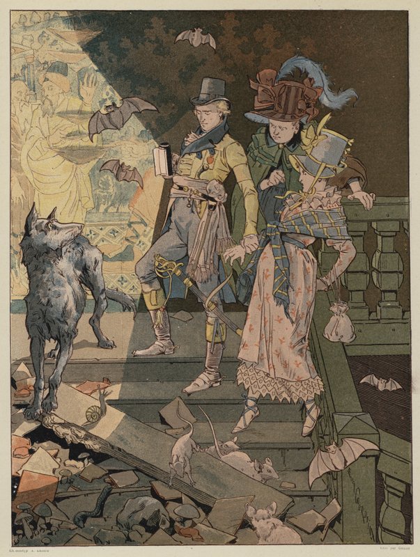 Scène de La Dame de Gai-Fredon, par Quatrelles (Ernest L