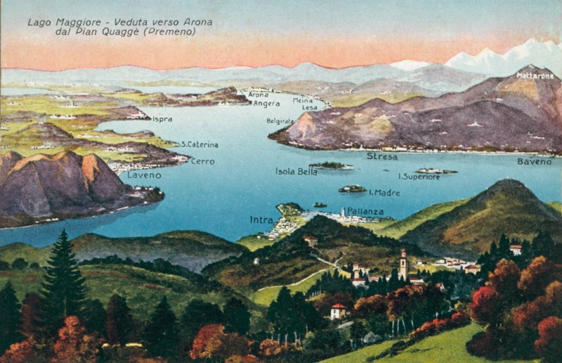 Lac Majeur, vue sur Arona depuis Pian Quagge, Premeno (photo couleur) - Italian Photographer