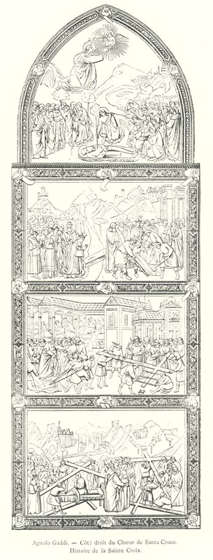 Agnolo Gaddi, côté droit du chœur de Santa Croce, histoire de la Sainte Croix - Italian School
