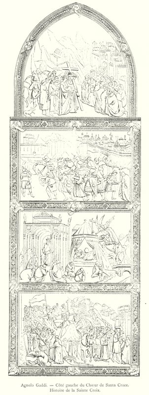 Agnolo Gaddi, Côté gauche du Chœur de Santa Croce, Histoire de la Sainte Croix - Italian School
