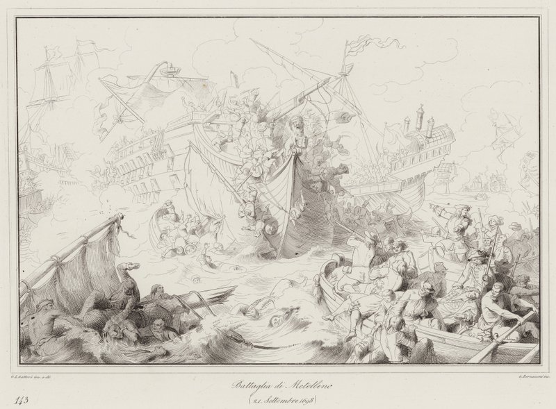 Bataille de Metellino - Italian School
