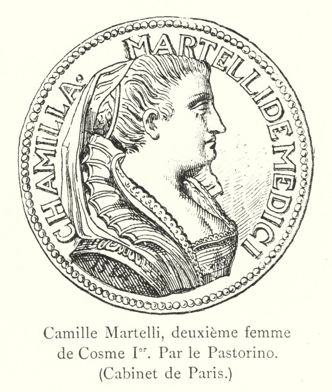 Camille Martelli, deuxième femme de Cosme Ier, Par le Pastorino, Cabinet de Paris (gravure) - Italian School