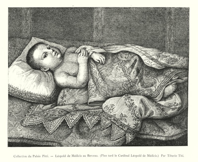 Collection du Palais Pitti, Léopold de Médicis au berceau, plus tard le cardinal Léopold de Médicis, par Tiberio Titi - Italian School