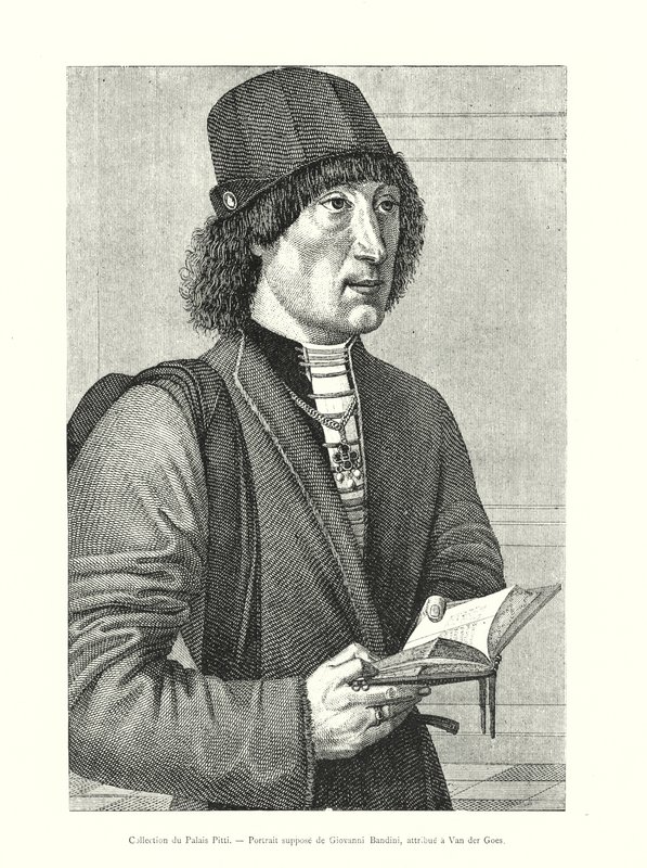 Collection du Palais Pitti, Portrait supposé de Giovanni Bandini, attribué à Van der Goes - Italian School