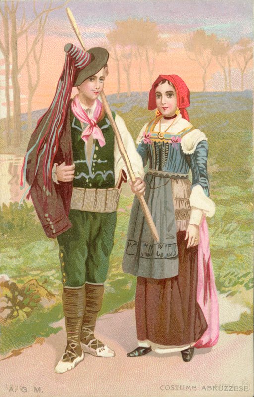 Costume des Abruzzes (chromolitho) - Italian School