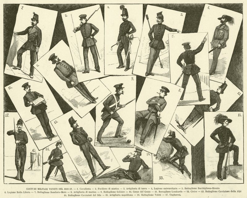 Costumi Militari Veneti Del 1848-49 - Italian School