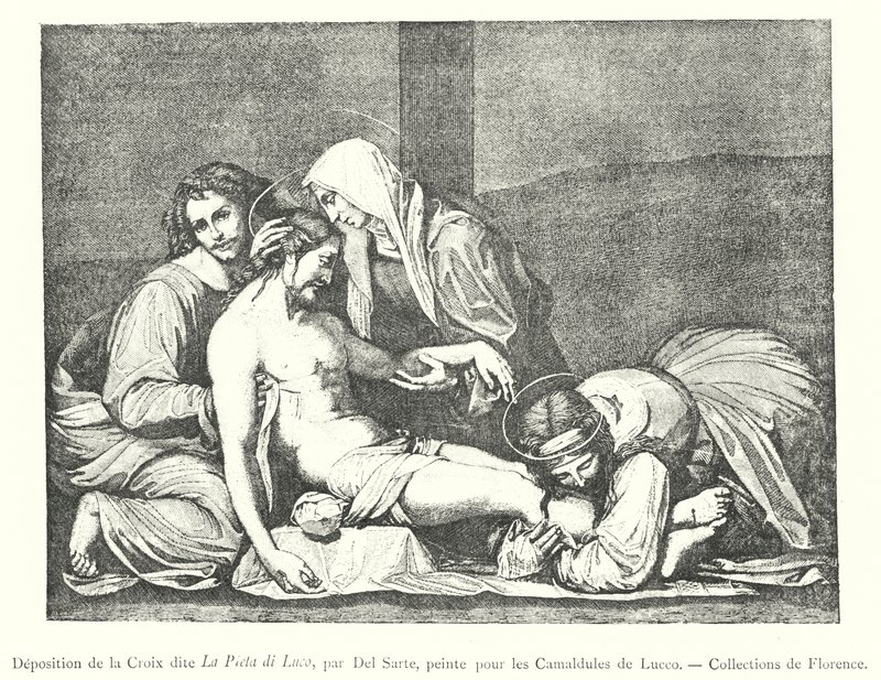 Déposition de la Croix dite La Pietà di Luco, par Del Sarto, peinte pour les Camaldules de Lucco, Collections de Florence - Italian School