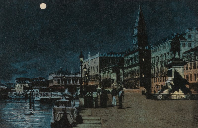 Palais des Doges (lithographie couleur) - Italian School