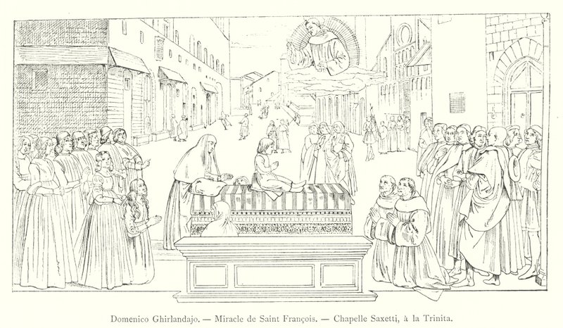 Domenico Ghirlandajo, Miracle de Saint François, Chapelle Sassetti, à la Trinité - Italian School