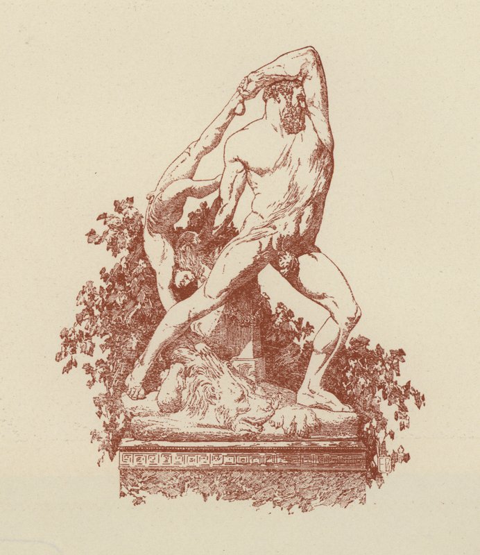 Hercule et Lica par Canova (lithographie) - Italian School
