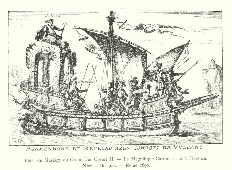 Fêtes du Mariage du Grand-Duc Cosme II, Le Magnifique Carrousel fait à Florence, Nicolas Bocquet, Rome 1690 - Italian School