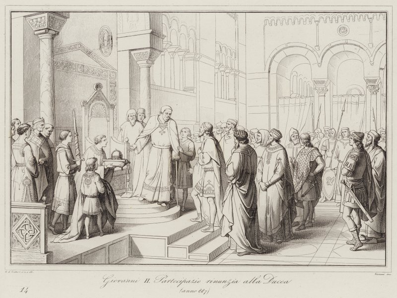 Giovanni II Partecipazio renonce à la Duché, 887 - Italian School