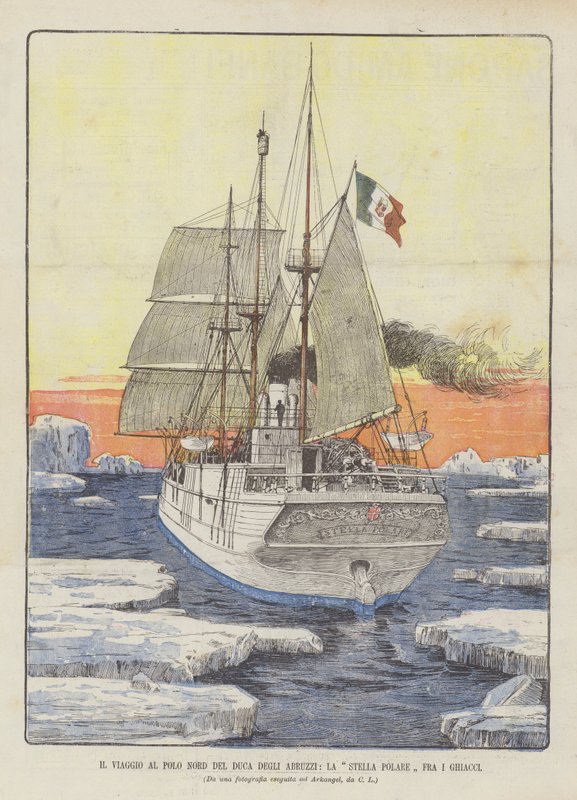 Le voyage au pôle Nord du duc des Abruzzes, La Stella Polare parmi les glaces - Italian School