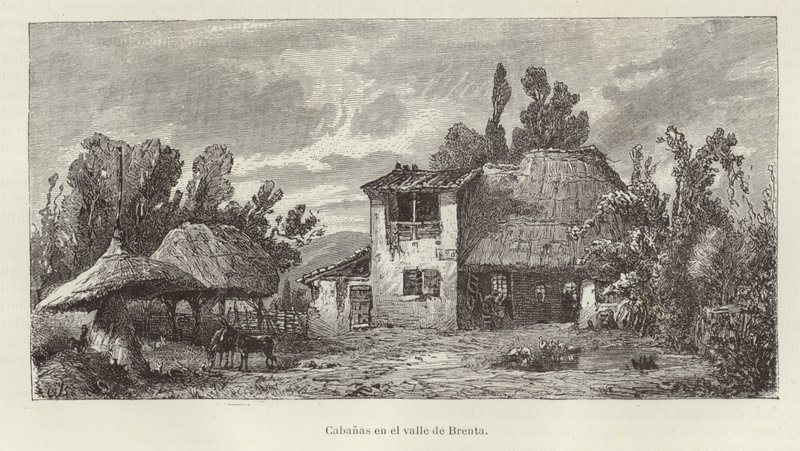 Italie - Cottages dans la vallée de la rivière Brenta - Italian School