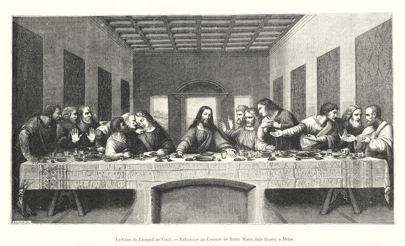 La Cène de Léonard de Vinci, Réfectoire du Couvent de Santa Maria delle Grazie, à Milan - Italian School