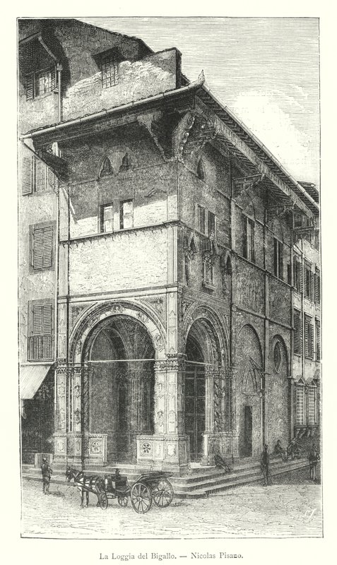 La Loggia del Bigallo, Nicolas Pisano (gravure) - Italian School