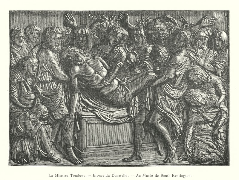 La Mise au Tombeau, bronze de Donatello, au Musée de South-Kensington - Italian School