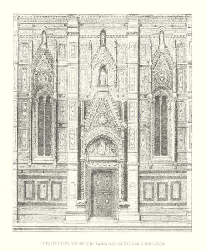La Porte Canoniale, Côté du Campanile, Sainte-Marie-des-Fleurs - Italian School