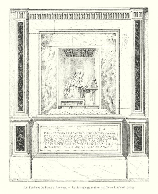 Le Tombeau de Dante à Ravenne, Le Sarcophage sculpté par Pietro Lombardi - Italian School