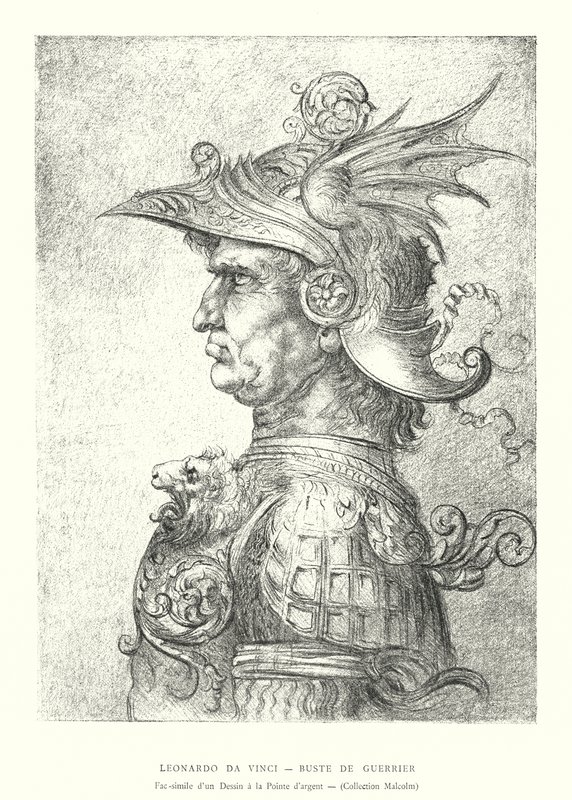 Léonard de Vinci, Buste de Guerrier, Fac-similé d