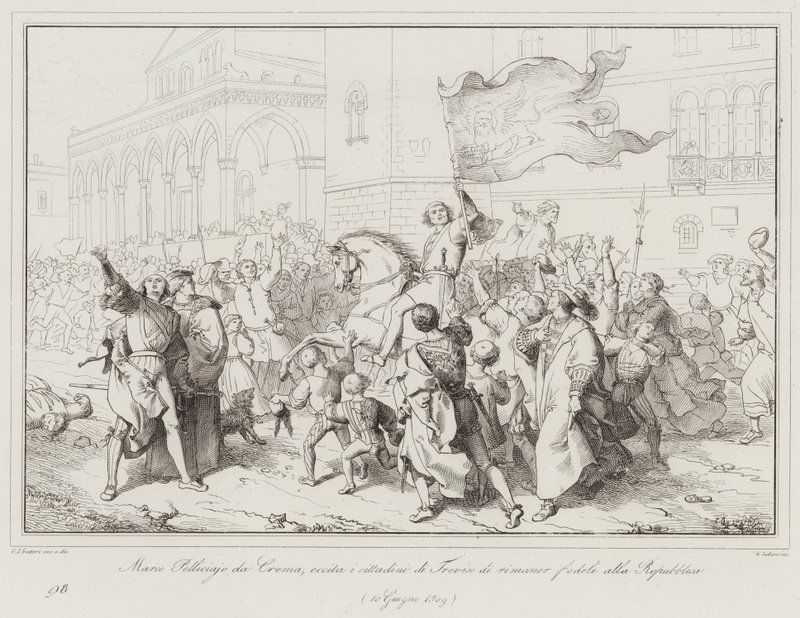 Marco Pelliciajo de Crème, incite les citoyens de Trévise à rester fidèles à la République - Italian School
