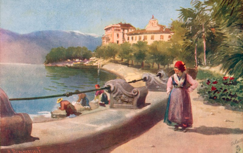 Pallanza, Lac Majeur, Italie (lithographie couleur) - Italian School