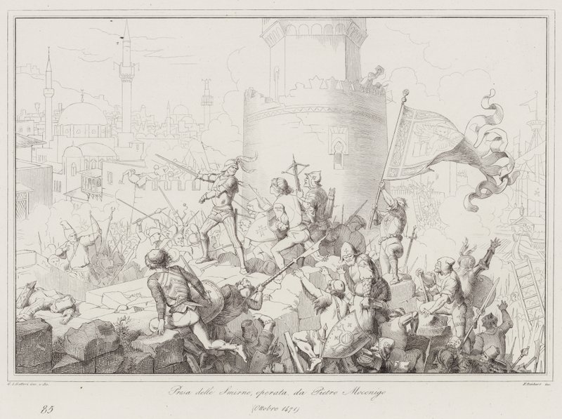 Prise de Smyrne, opérée par Pietro Mocenigo - Italian School