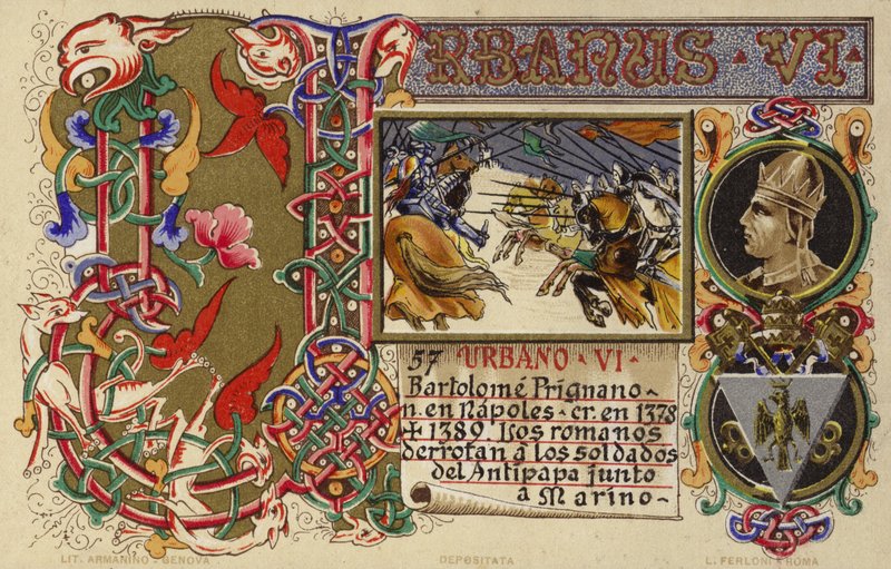 Commémoration imprimée du Pape Urbain VI - Italian School