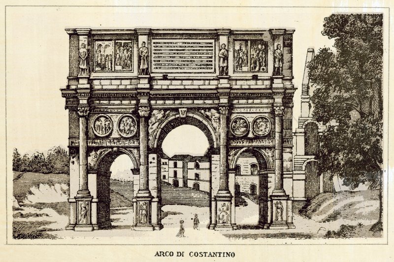 Rome : Arco Di Costantino (lithographie) - Italian School